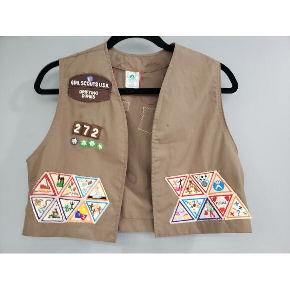 Girl Scout Brownie Uniform Vest M 1990S Y2K DRIFTING DUNES SIZE‎ 14/16 - Picture 1 of 11